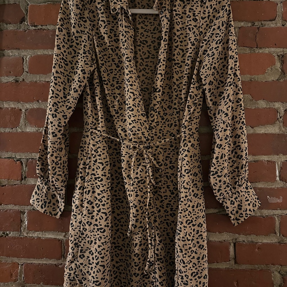 Leopard Print Wrap Dress